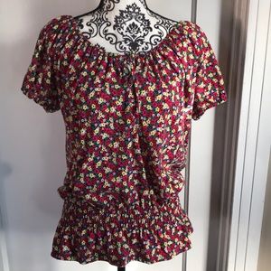 Blouse open sleeved flowered beautiful